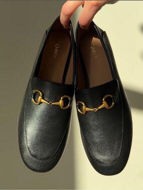 Quince Italian Leather Horsebit Loafers in black